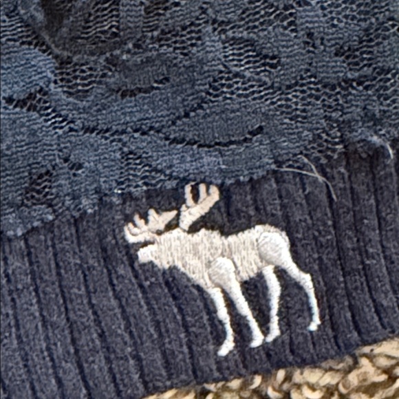 Abercrombie Kids Navy Front Lace Sweater Girls Large - Picture 2 of 4